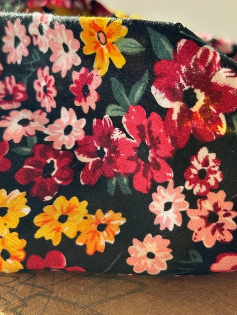 Bandeau noir fleurs