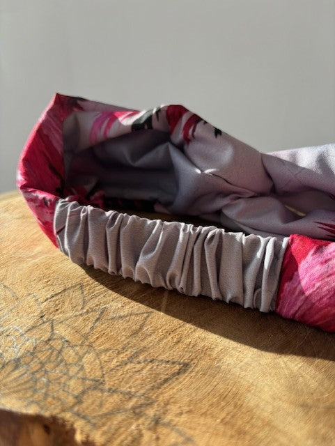 Bandeau gris et rose