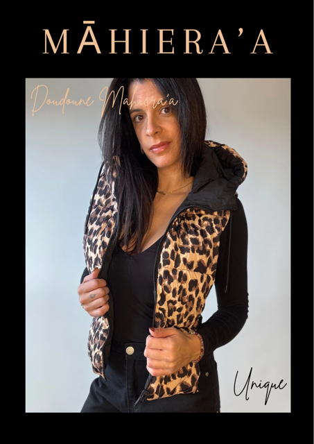 Doudoune sans manches réversible customisée