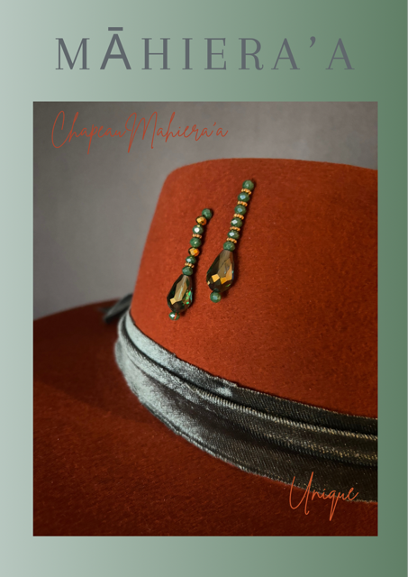 Chapeau terracotta et vert