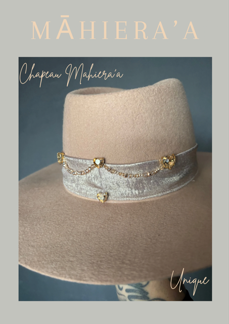 Chapeau bijou beige