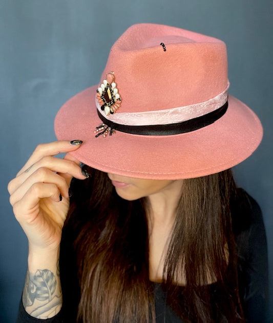 Chapeau BIJOU ROSE ET SOIE