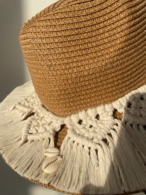 Chapeau MACRAME ET COQUILLAGES