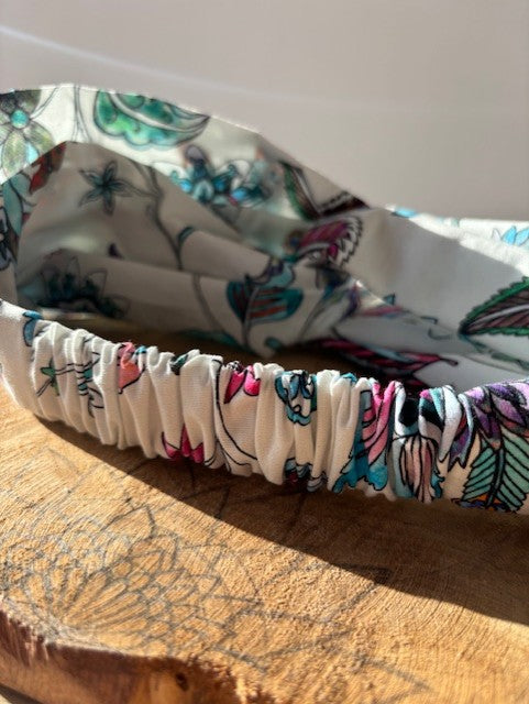 Bandeau blanc et turquoise