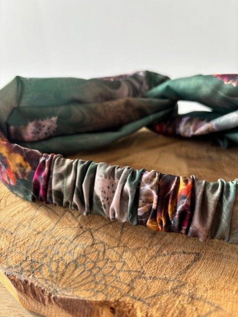 Bandeau kaki et rose