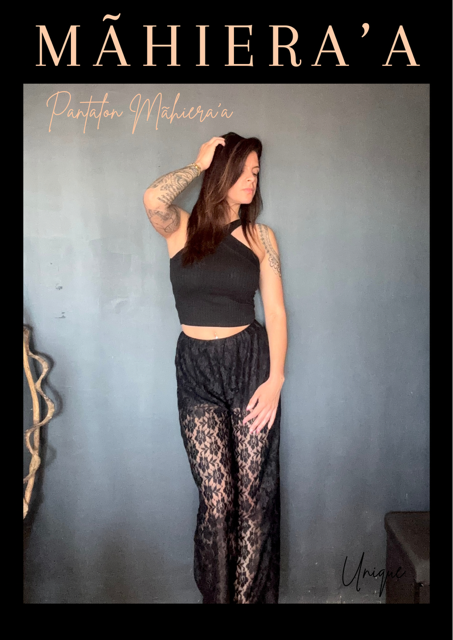 Pantalon dentelle noir
